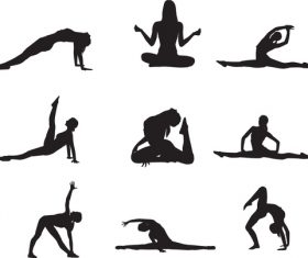 Yoga pose silhouette vector