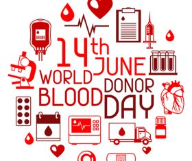 14th june world donor blood day vector