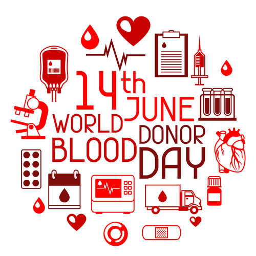 14th june world donor blood day vector