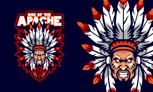 Angry chief logo vector