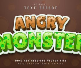 Angry monster text effect vector