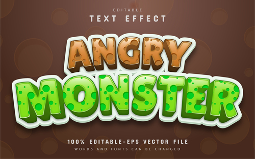 Angry monster text effect vector