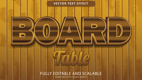 BOARD editable eps text effect vector