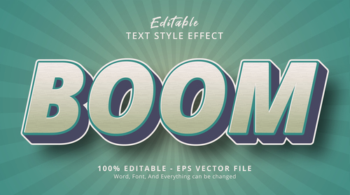 BOOM editable eps text effect vector