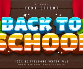 Back to school text effect editable vector