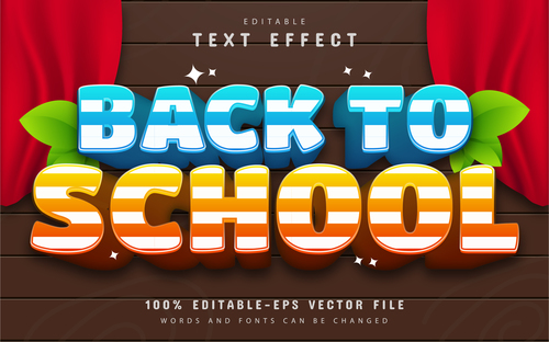 Back to school text effect editable vector