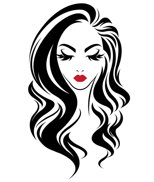 Beautiful girl with red lips vector