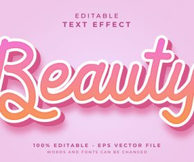 Beauty text effect vector