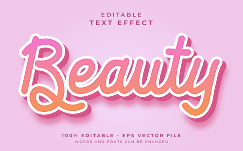 Beauty text effect vector