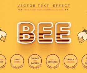Bee vector text effect