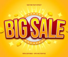 Big sale editable text style vector