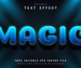 Blue magic editable eps text effect vector