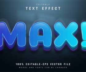 Blue max editable eps text effect vector
