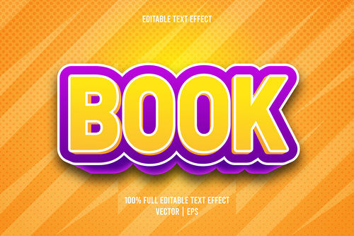 Book text effect vector