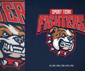 Bulldog head mascot sport and esport logo vector