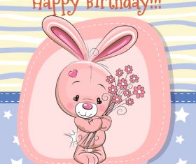 Bunny cartoon birthday illustration vector