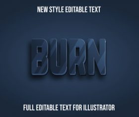 Burn new style editable text vector