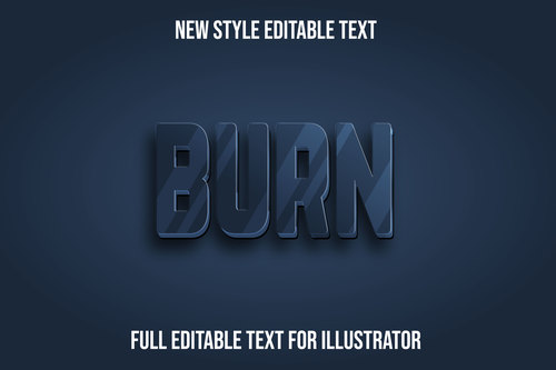 Burn new style editable text vector