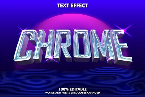 CHROME vector text effect