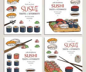 Cafe delivery sushi taste illustration vector