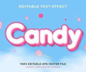 Candy editable text effect vector
