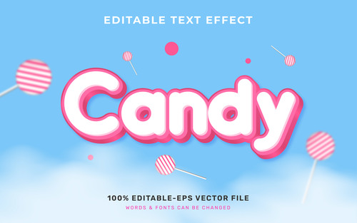 Candy editable text effect vector