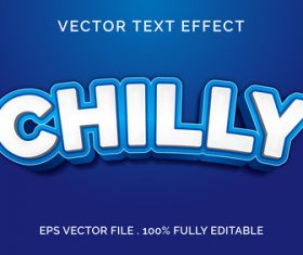 Chilly editable text effect vector