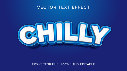 Chilly editable text effect vector