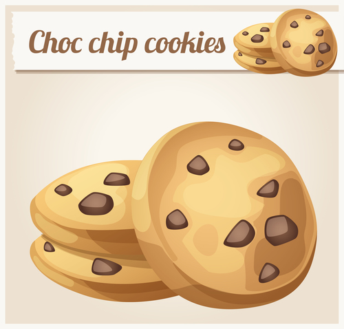 Choc chip cookies vector