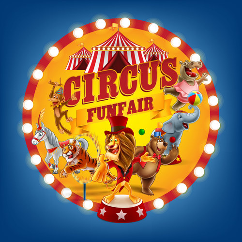 Circus show advertisement vector