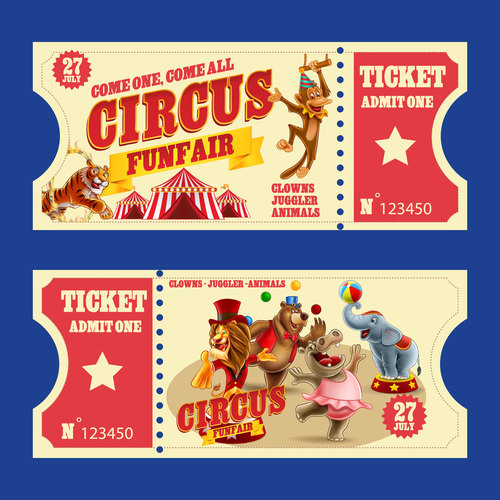 Circus tickets banner vector