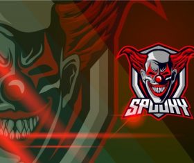 Clown esport logo template vector