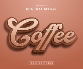 Coffee editable eps text effect vector