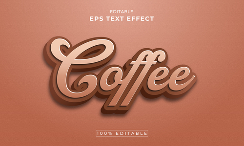 Coffee editable eps text effect vector