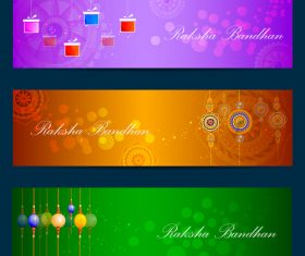 Color banner raksha bandhan vector