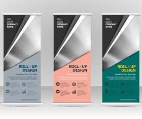 Color roll up banner vector