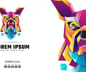 Colorful dog gradient logo template vector