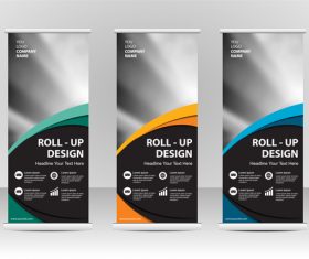 Colorful geometric cover roll up vector