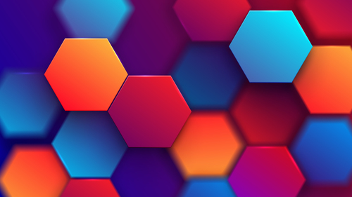Colorful hexagonal graphic vector background