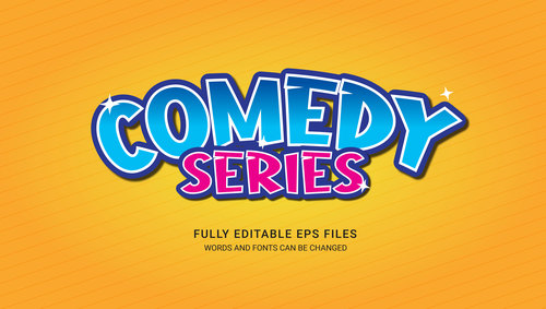 Comedy series editable text vector