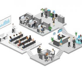 Company operation cartoon illustration vector