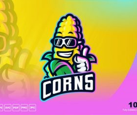Corn mascot logo vector