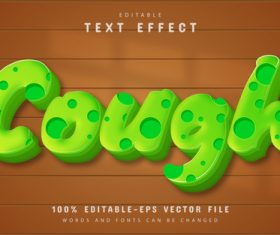 Cough editable eps text effect vector