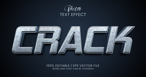 Crack editable eps text effect vector
