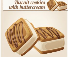 Cream biscuits vector