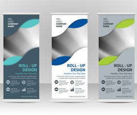 Creative roll up banner vector