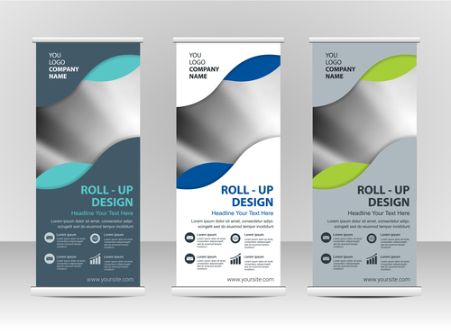 Creative roll up banner vector