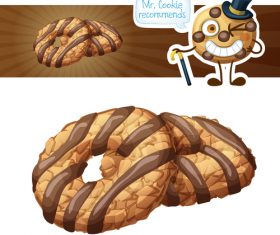 Crispy choc chip cookies vector