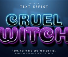 Cruel witch editable text effect vector