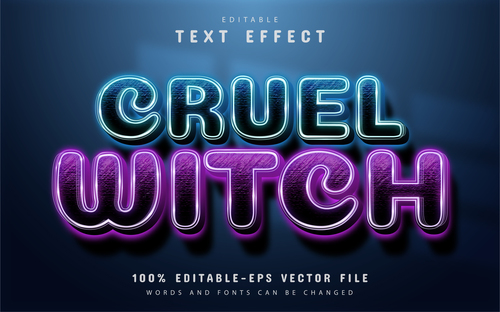 Cruel witch editable text effect vector